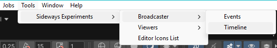 Broadcaster menu location